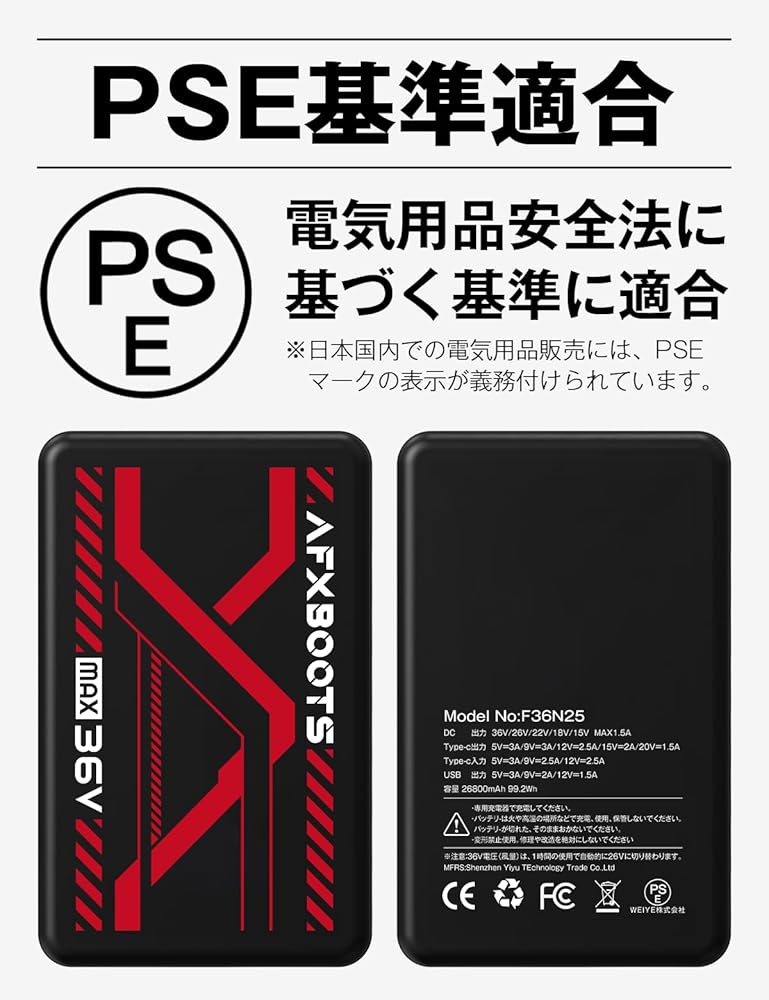 Amazon.co.jp: [NAFUAIR] 史上最高 36V超高出力 2025最新 ファン